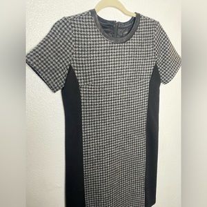 J Crew Black Grey Mixed Houndstooth Short Casual Dress size 0